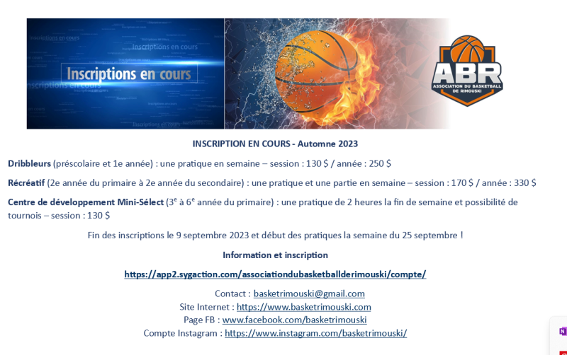 Inscriptions 2023-2024 : semaine 2